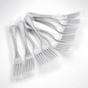 VINTAGE Unbranded STAINLESS Steel SALAD Numbers FORKS INSILVERWARE 9 Pieces Lot